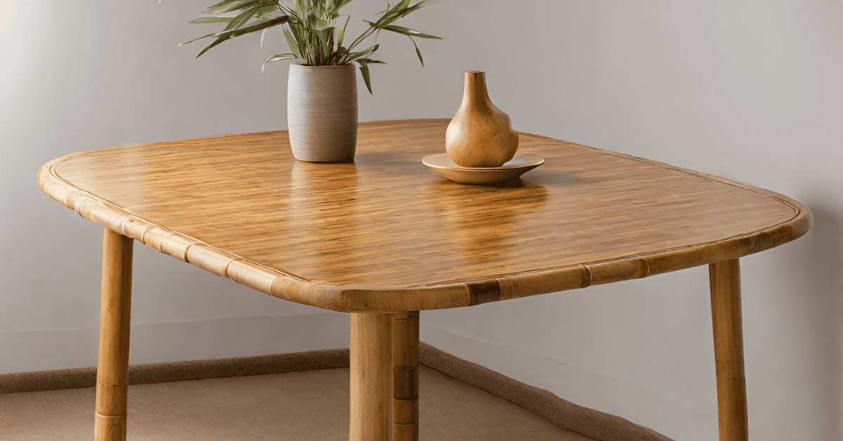 clean bamboo table